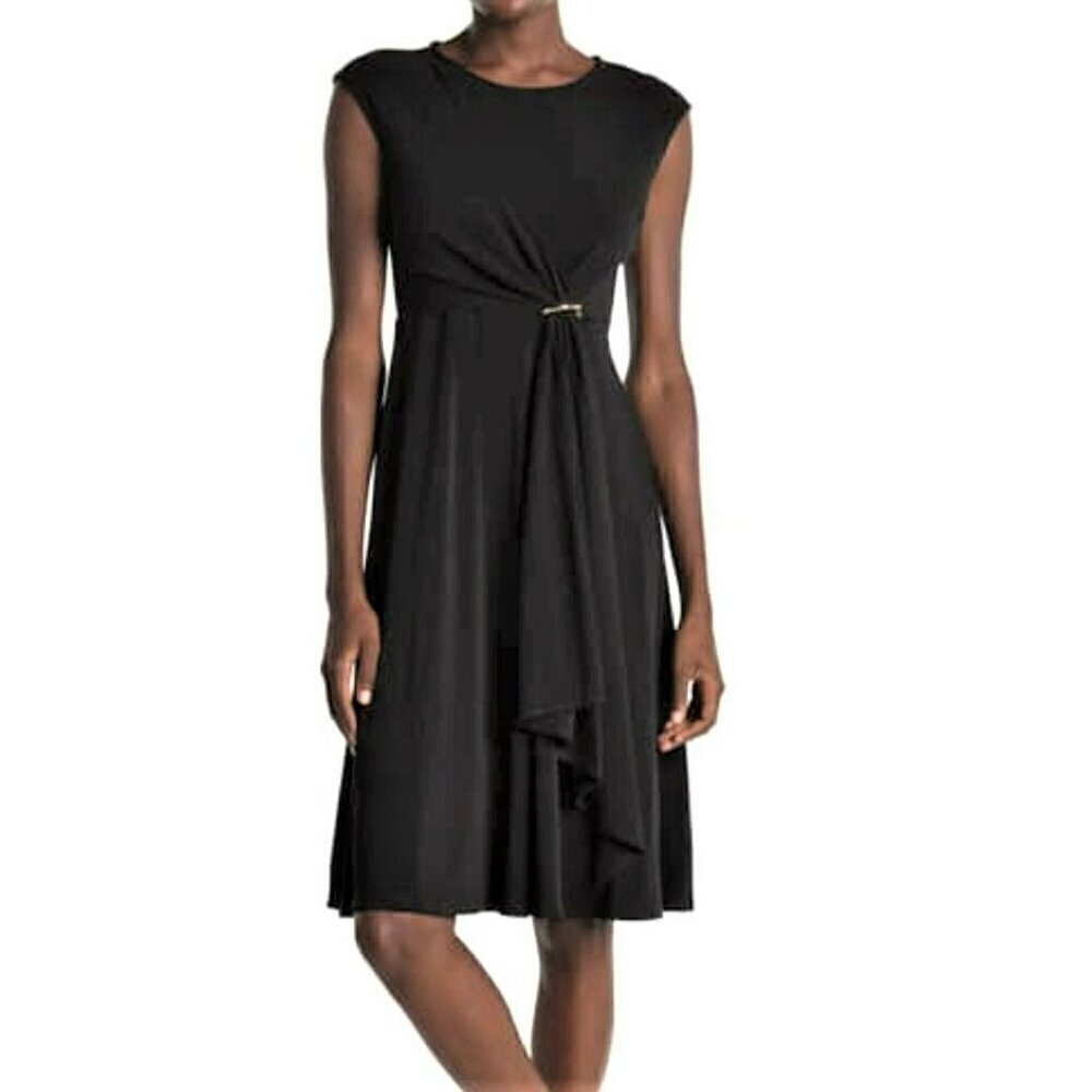 New! T Tahari Women's Draped Fit & Flare Mini Dress